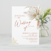 Modern Elegant Boho Rustic Wedding Invitation Kaart (Staand voorkant)