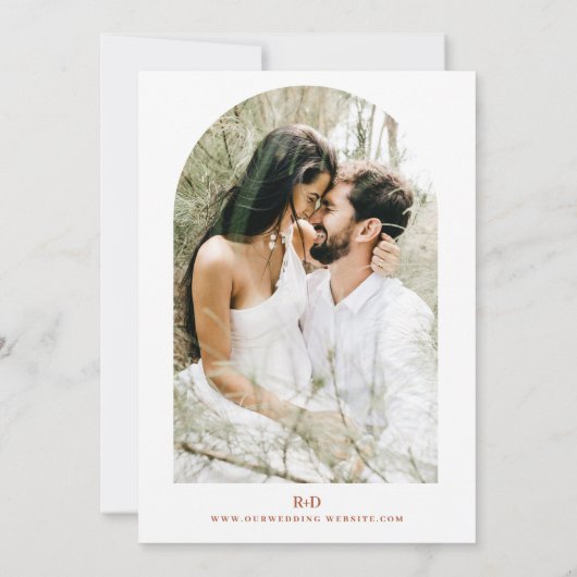 Modern Elegant Boho Rustic Wedding Invitation Kaart (Achterkant)