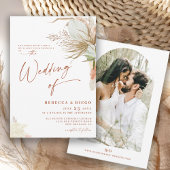 Modern Elegant Boho Rustic Wedding Invitation Kaart