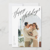 Modern Elegant Boho Script Vakantie Kaart (Voorkant)