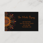 Modern Elegant Boho Sinaasappel Black Mandala Visitekaartje (Achterkant)