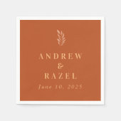 Modern Elegant Boho Wedding Leaves Servet (Voorkant)