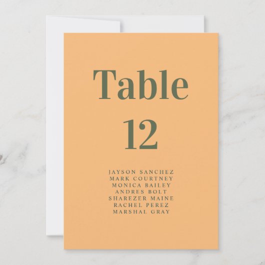Modern Elegant Boho Wedding Seat Number (Voorkant)