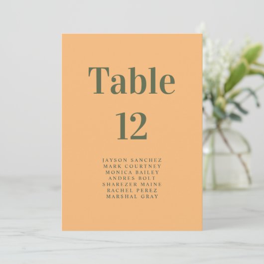 Modern Elegant Boho Wedding Seat Number (Staand voorkant)