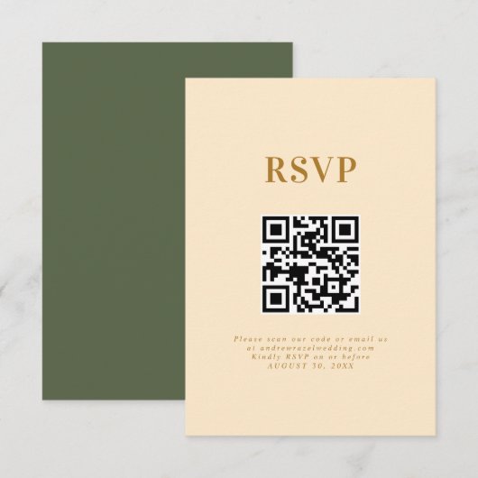 Modern Elegant Boho Wedding Typography RSVP Card Kaartje (Voorkant / Achterkant)