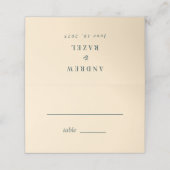 Modern Elegant Boho Wedding Typography Seat Plaatskaartje (Buitenkant ongevouwen)