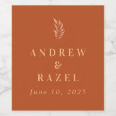 Modern Elegant Boho Wedding Wijn Etiket (Enkel label)