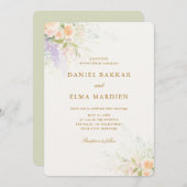 Modern Elegant Boho Wildflower Wedding Kaart (Voorkant / Achterkant)