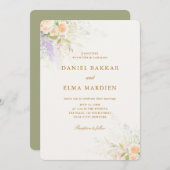 Modern Elegant Boho Wildflower Wedding Kaart (Voorkant / Achterkant)