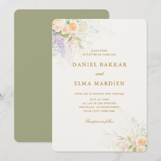 Modern Elegant Boho Wildflower Wedding Kaart