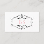 Modern Elegant Boho Zwart Lijst Monogram Visitekaartje (Voorkant)