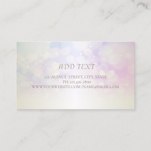 Modern Elegant Bokeh, Gold Brush Stroke Visitekaartje (Achterkant)