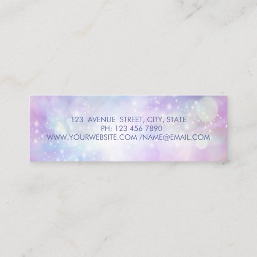 Modern Elegant, Bokeh, Gold Circles Mini Visitekaartje (Achterkant)