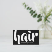 Modern Elegant Bold Black&White Hair Stylist Visitekaartje (Staand voorkant)