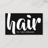 Modern Elegant Bold Black&White Hair Stylist Visitekaartje (Voorkant)