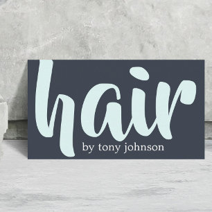 Modern Elegant Bold Blauw Wit Haar Stylist Visitekaartje
