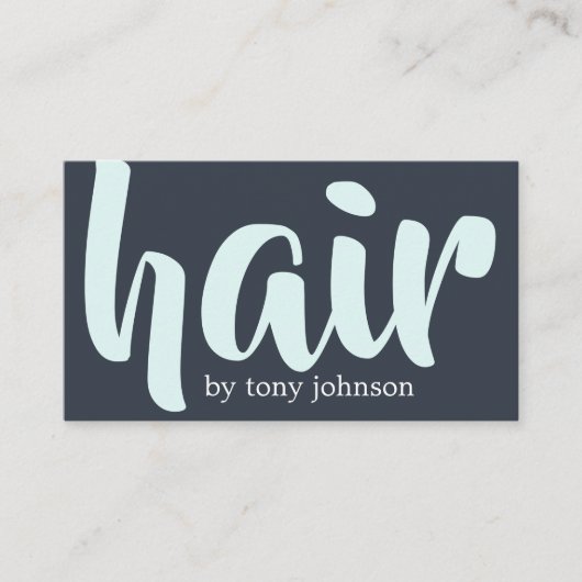 Modern Elegant Bold Blauw Wit Haar Stylist Visitekaartje (Voorkant)