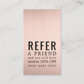 Modern Elegant Bold Faux Rose Gold Beauty Salon Aanbevelingskaartje (Voorkant)