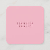 Modern Elegant Bord Roze Minimalistische Luxe Sjab Vierkante Visitekaartje (Voorkant)