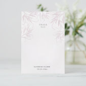 modern elegant botanica roze baby shower bedankkaart (Staand voorkant)