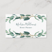 Modern Elegant Botanical Greenery Eucalyptus Visitekaartje (Voorkant)