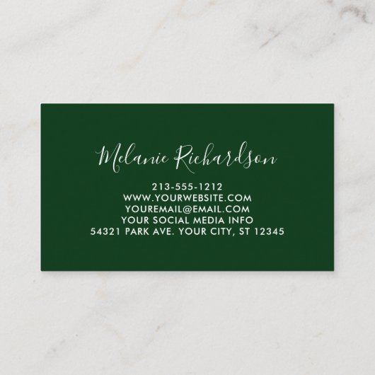 Modern Elegant Botanical Greenery Ivy Sage Ferns Visitekaartje (Achterkant)