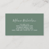 Modern Elegant Botanical Ivy Ferns Sage Green Visitekaartje (Achterkant)