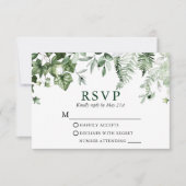 Modern Elegant Botanical Ivy Greenery Wedding RSVP Kaartje (Voorkant)