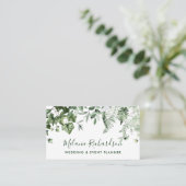 Modern Elegant Botanical Ivy Sage Ferns Green Visitekaartje (Staand voorkant)