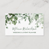 Modern Elegant Botanical Ivy Sage Ferns Green Visitekaartje (Voorkant)