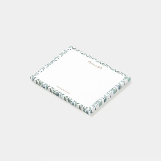 Modern Elegant Botanical Personalized Sticky Post-it® Notes (Schuin)