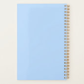 Modern Elegant Botanical Pink Blue Floral Planner (Achterkant)