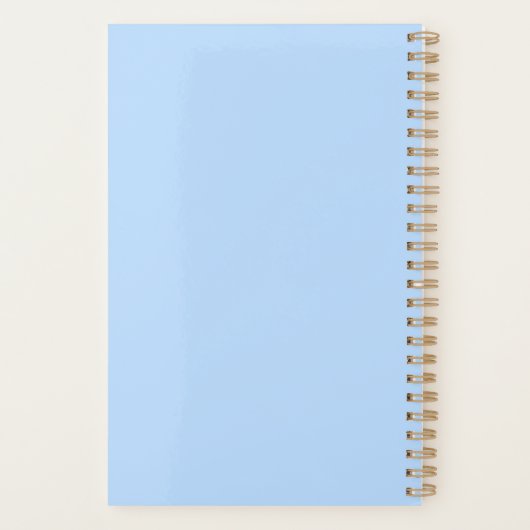 Modern Elegant Botanical Pink Blue Floral Planner (Achterkant)