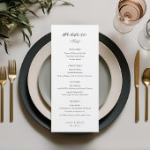 Modern Elegant Botanical Wedding Menu