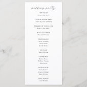 Modern Elegant Botanical Wedding Programme Programmakaart (Achterkant)