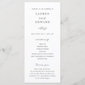 Modern Elegant Botanical Wedding Programme Programmakaart (Voorkant)