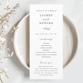 Modern Elegant Botanical Wedding Programme Programmakaart