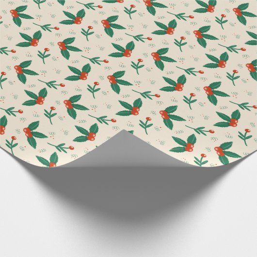 Modern Elegant Botanisch Kerst Inpakpapier (Hoek)