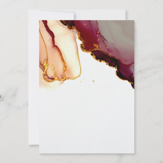 Modern Elegant Bourgogne Sinaasappel Gold Fall Bru Kaart (Achterkant)