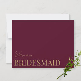 Modern & Elegant Bourgondië bruidsmeisje voorstel  Save The Date