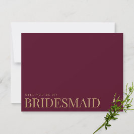 Modern & Elegant Bourgondië bruidsmeisje voorstel  Save The Date