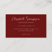 Modern Elegant Bourgondië en Wit Visitekaartje (Achterkant)