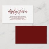 Modern elegant, Bourgondisch script, Display Showe Informatiekaartje (Voorkant / Achterkant)