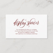 Modern elegant, Bourgondisch script, Display Showe Informatiekaartje (Voorkant)