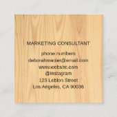 Modern Elegant Brand Logo Rustic Wood Vierkante Visitekaartje (Achterkant)