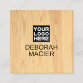 Modern Elegant Brand Logo Rustic Wood Vierkante Visitekaartje (Voorkant)