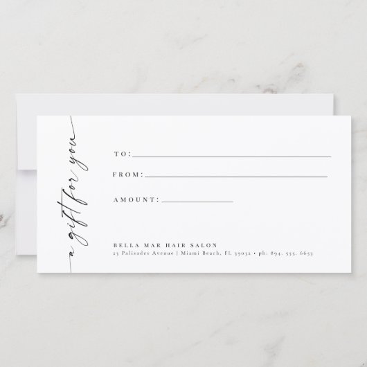 Modern Elegant Branded Logo Cadeaucertificaat (Achterkant)