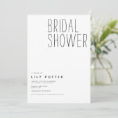 Modern Elegant Bridal Shower Invitation Kaart (Staand voorkant)