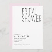 Modern Elegant Bridal Shower Invitation Kaart (Voorkant / Achterkant)