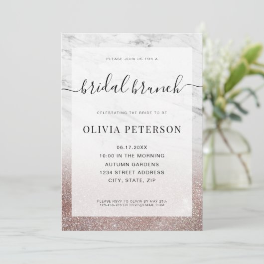 Modern Elegant Bridal Shower Invitation Kaart (Staand voorkant)